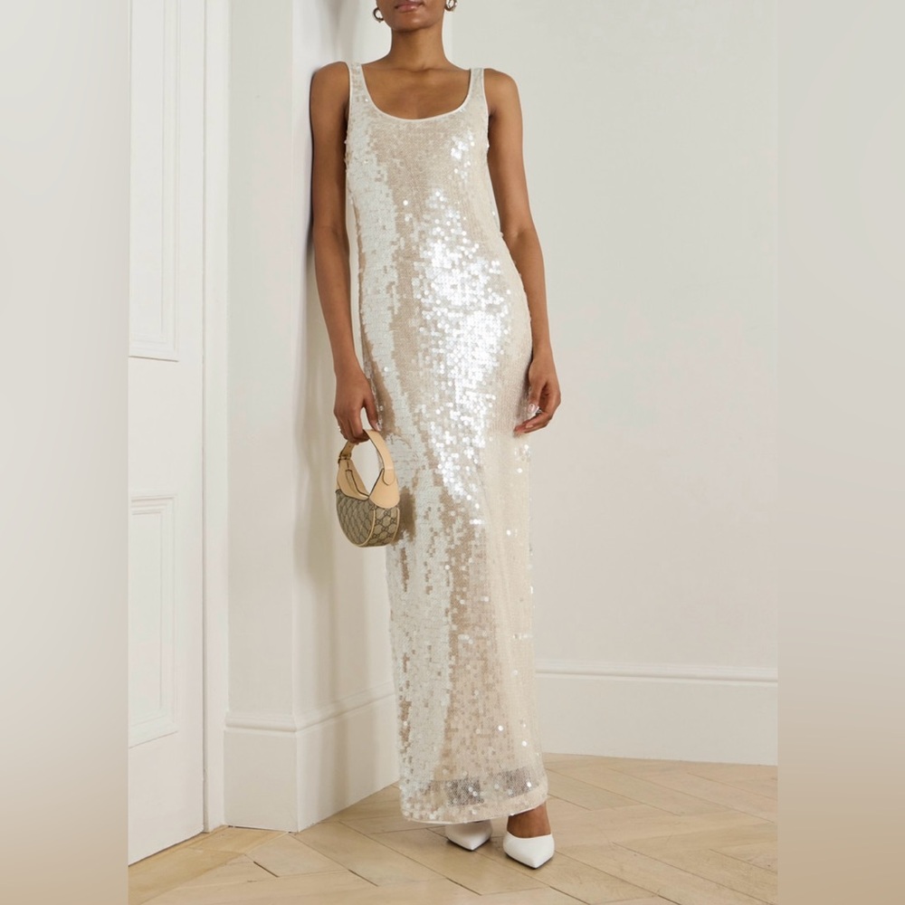 SIMKHAI Bex sequined tulle maxi dress